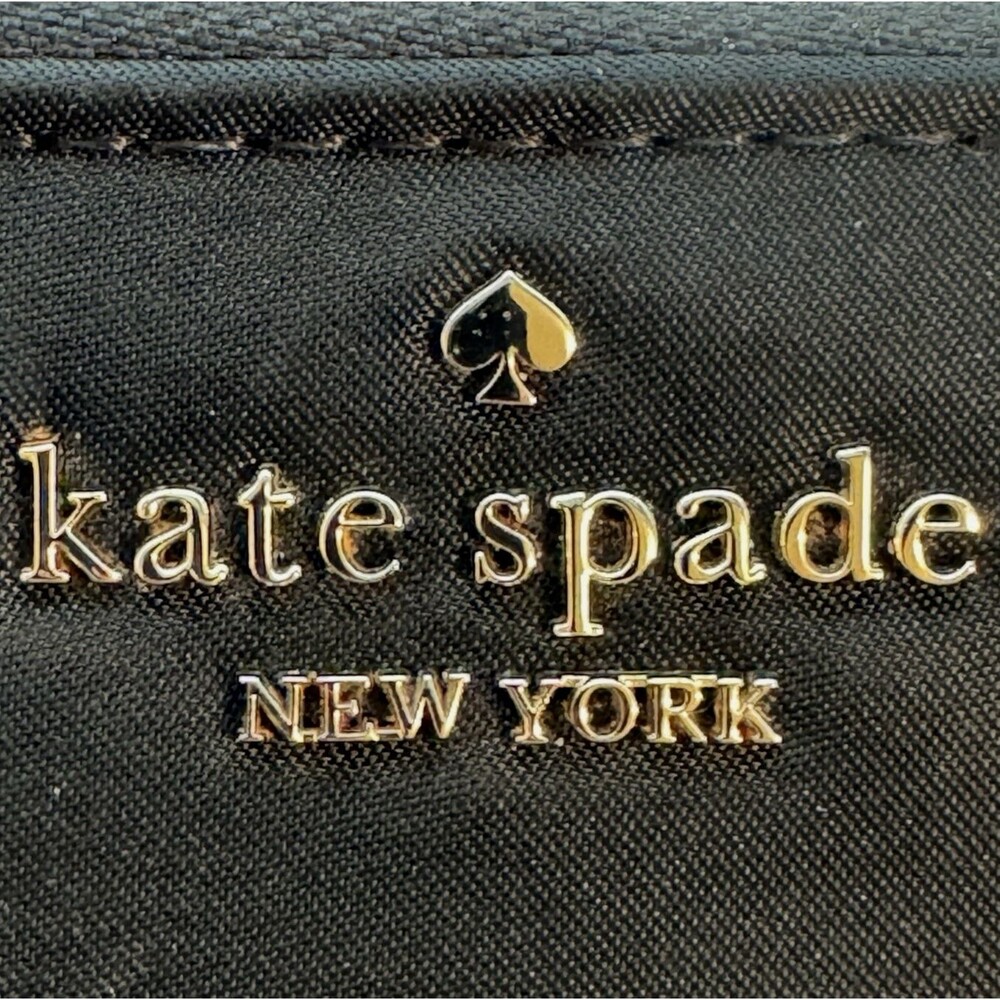 Kate Spade Chelsea Large Continental Wallet Black Zip Around Nylon CC Organizer